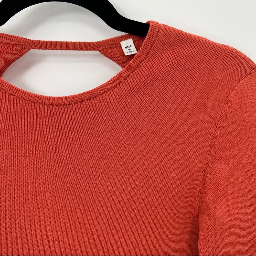 NWT A.L.C Conley Cut-Out Long Sleeve Midi Dress Small Mecca Orange Bodycon Knit - Picture 10 of 16